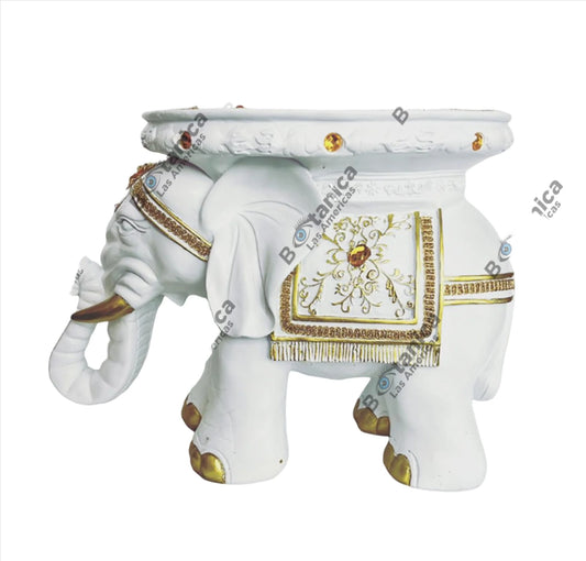PEDESTAL DE ELEFANTE BLANCO